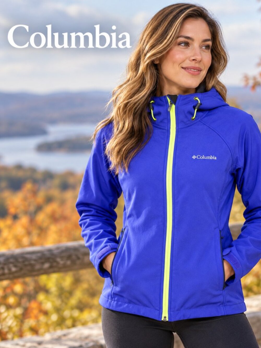 Columbia Phurtec Omni-Shield Blue Fleece Lined Softshell Jacket M